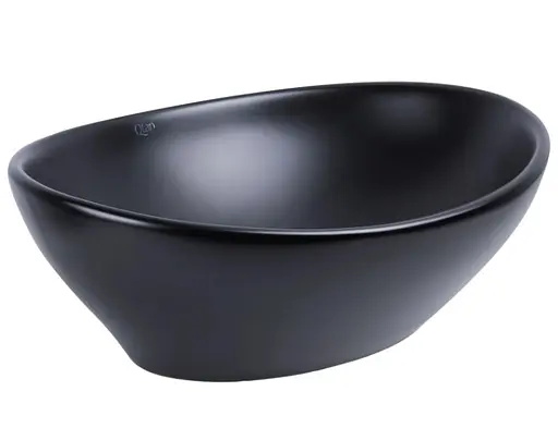 Раковина накладная Qtap Dove 415x340x140 мм, Matt Black, овальная, без донного клапана QT06116062AMB - фото 3