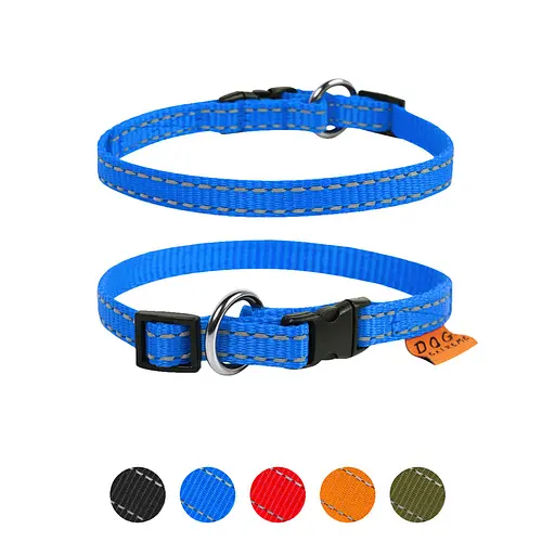 Ошейник "Dog Extreme" из нейлона регулируемый (ширина 14мм длина 23-35см) голубой - фото 2
