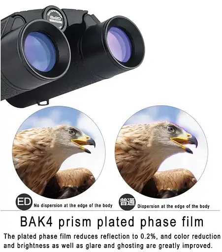 Водонепроницаемый бинокль Shuntu 10х25 ED SMC IPX8 Bak4 (Черный) - фото 7