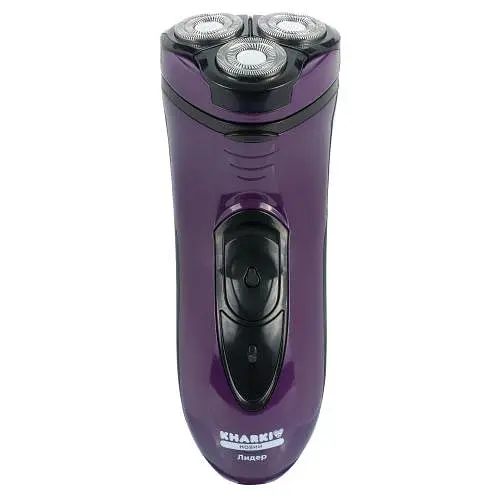 Электробритва Новый Харьков НХ-8503 Лидер Violet, 3W, роторная, сухое бритье, 3 головки для бритья, двойные лезвия, плавающая конструкция ножей, повторение контуров лица, питание сеть/аккумулятор, индикатор работы/включения, триммер для висков - фото 4