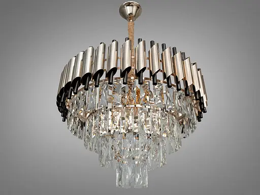 Колоритная новинка, современная хрустальная люстра на 9 ламп, золото+черный - фото 2