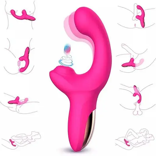 Многофункциональный вибратор LIVMAN 2 в 1 для стимуляции клитора и точки G 21,3 см. Фиолетовый K0851-2 - фото 4