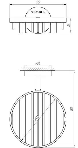 Мыльница Globus Lux SS 8424, Хром матовый - фото 2