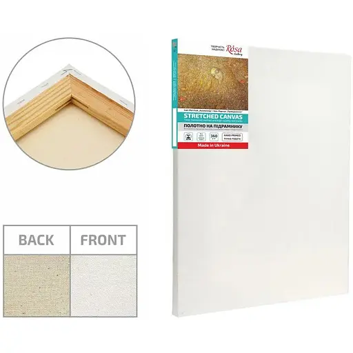 Підрамник Rosa Gallery 25×25 см модуль №1 середнє зерно акрил бавовна