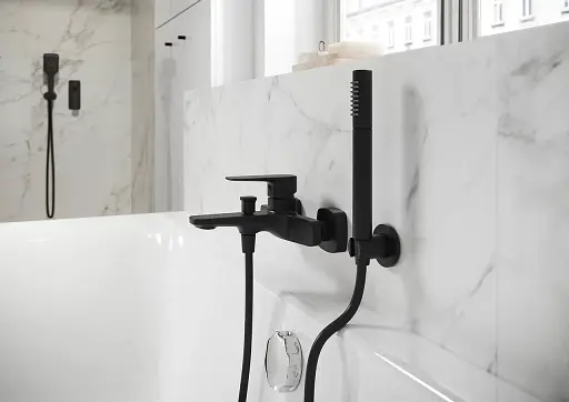 Змішувач для ванни та душу Cersanit Larga S951-376 одноважільний Чорний 30412 - фото 4