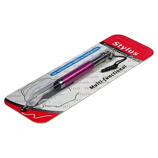 Стилус-брелок ємнісний, висувний, пурпурний - фото 3