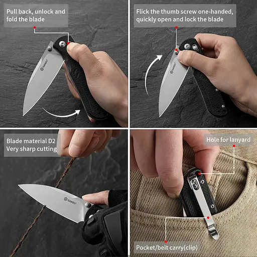 Ніж складаний Ganzo G771-BK чорний - фото 5