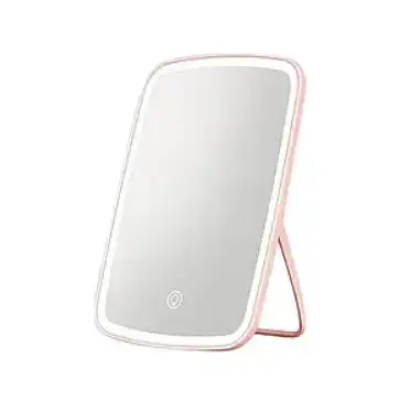 Дзеркало косметичне настільне Salon Professional Makeup Mirror 33 світлодіоди USB або батарейки рожевий - фото 1