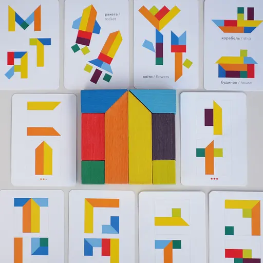 Дерев'яна головоломка "Танграм 8" Igroteco 900446, 8 елементів - фото 7