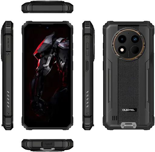 Смартфон Oulitel WP28S 65"HD+ /4GB/128GB T606 /10600mAh /13+5Мп/ IP69K /NFC Black - фото 9