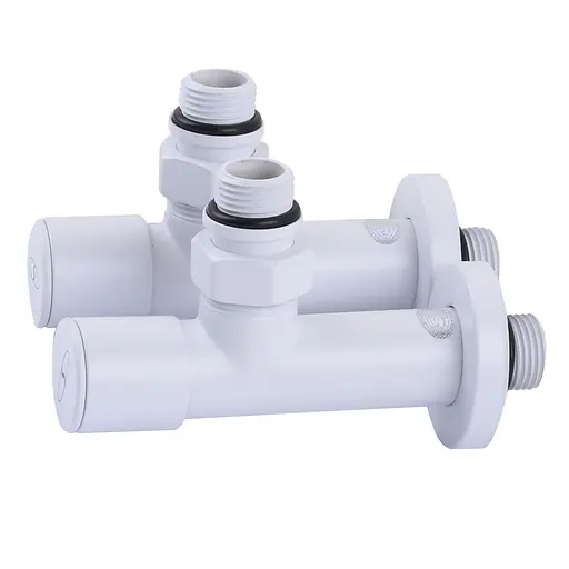 Набір Кран вентильний кутовий з американкою Solomon Lux 1/2″ 7777 (2шт.) White 000020285 - фото 3