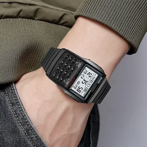 Чоловічий наручний годинник з калькулятором Skmei 2255 (Чорний) - фото 6