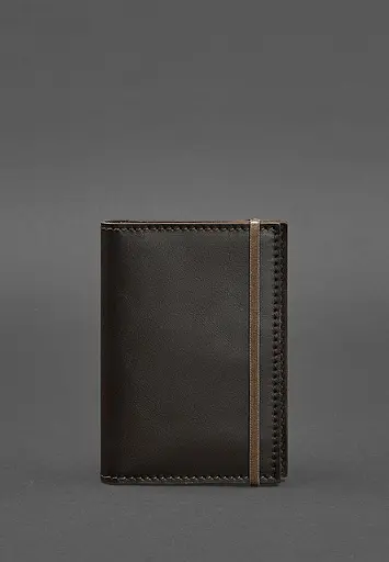 Шкіряна обкладинка для паспорта 2.0 темно-коричнева - фото 2