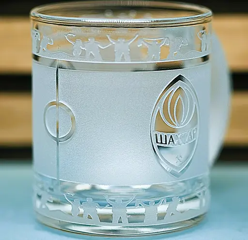 Скляна чашка 320 мл ФК Шахтар Донецьк  з гравіюванням подарунок для фаната ФК  футбольна кружка кругова - фото 4