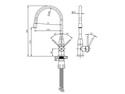 Змішувач для кухні Asignatura Delicate 80548602 Чорний матовий - фото 2