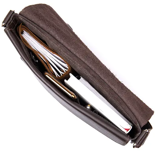 Кожаная мужская сумка GRANDE PELLE 30х23х6 см sum0015573 - фото 3