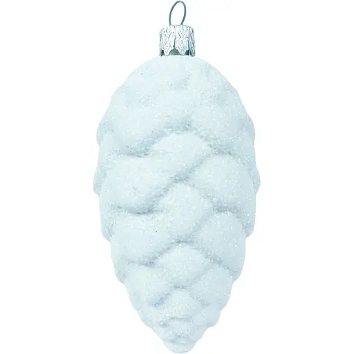 Набір новорічних прикрас на ялинку Dashuri Шишка 4 штуки 4x8 см блиск, білий 226601