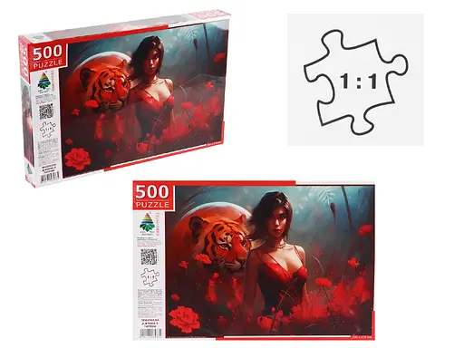 Пазли Енергія+ Прекрасна дівчина з тигром, 500 елементів - фото 2