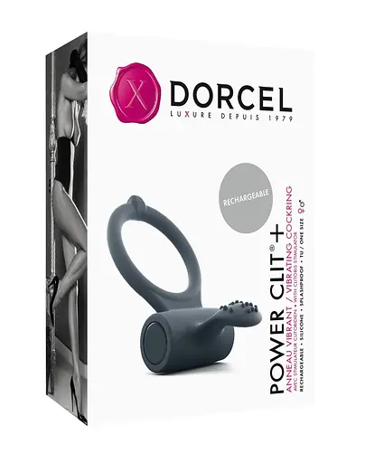 Ерекційне кільце Dorcel Power Clit Plus з вібрацією перезаряджається з язичком зі щіточкою - фото 2