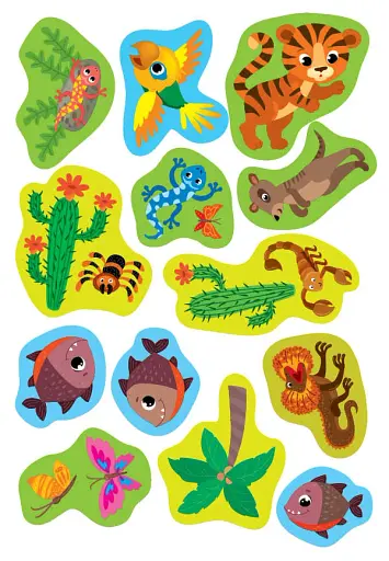 Прості аплікації великими наліпками. Тварини світу - фото 4