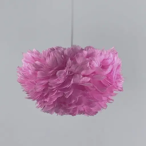 Светильник с натуральными перьями розового цвета Ø 60 см | Line F | Ст. AS136-600 PK - фото 4