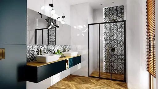 Душові двері Rea Alex black 100 REA-K9639, прозорий, чорний - фото 8