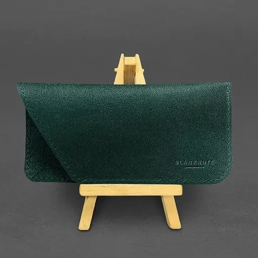 Кожаный чехол для очков BlankNote Краст Зеленый - фото 2