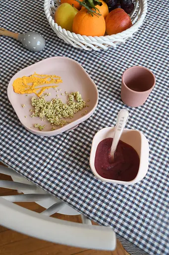 Набір Beaba 4+ тарілка миска стакан ложка рожевий/кремовий (913604) - фото 11