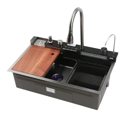 Мойка кухонная Zegor два водопада/смеситель/кран/дозатор/ринзер 750х460х210 мм ML-7035PT/KMO4-A030 30412 - фото 1