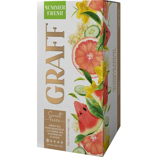 Чай зеленый Graff Летняя свежесть/Summer Fresh с ароматом грейфрута, огурца и арбуза 20 шт. x 1.5 г