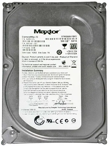Жорсткий диск Maxtor 3.5 DiamondMax 500Gb (STM3500418AS) Б/в - фото 1