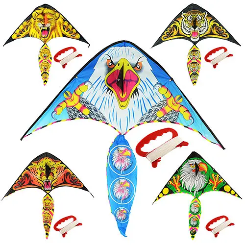 Повітряний змій, ширина 100 см, довжина 52 см, хвіст 50 см, струна 30 м, тканина, M2893 (В асортименті) - фото 2