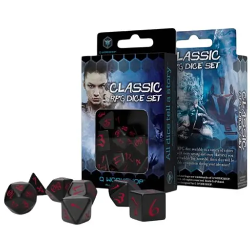 Набір кубиків Classic RPG Black & red Dice Set , 7 шт. (SCLE06) - фото 1