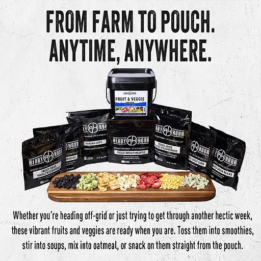 Набор сублимированных фруктов и овощей с длительным сроком хранения 25 лет Ready Hour, 56 порций в ведре (101236) - фото 8