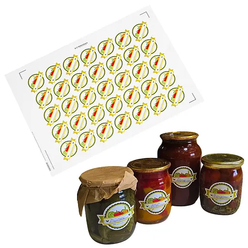 Наклейки на банки "Домашня консервація Овочі" 70х50мм, 35 ​​шт., Kitchette 86376 - фото 10