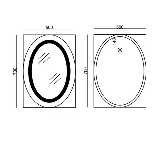 Дзеркало Mixxus PLAIN MV03-50x70 з LED Touch, Anti-fog, димером, регулюванням яскравості (MI6664) - фото 5