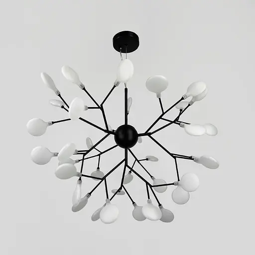 Люстра підвісна з пелюстками на 36 ламп в чорному корпусі | Line F | Арт. N686/36P підвісна BK FR - фото 5