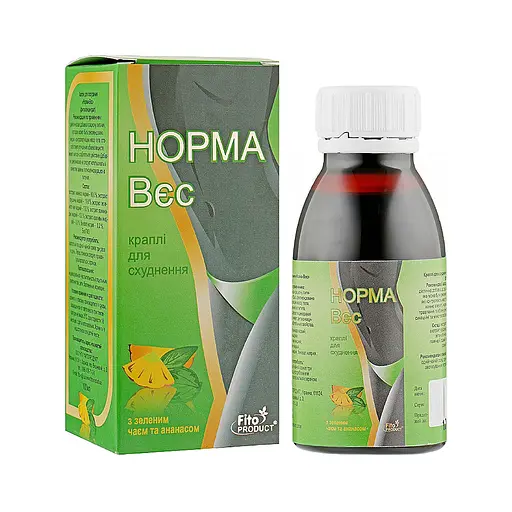 Дієтична добавка для схуднення "Норма-вєс" з зеленим чаєм і ананасом, 100 мл