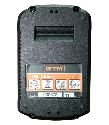 Аккумулятор Li-Ion GTM B18V/2Аh 18 В 2 А*год для шуруповерта 2700 - фото 2