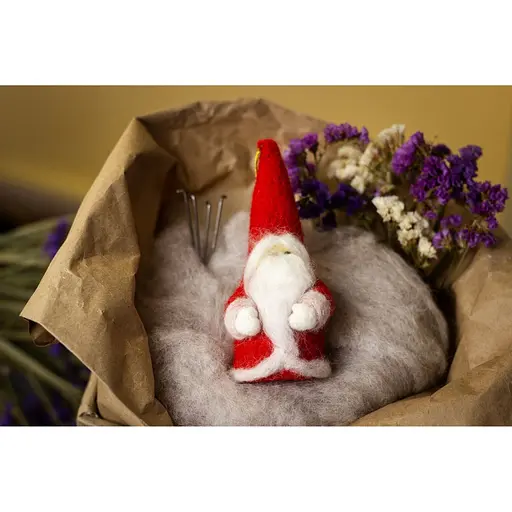 Дитячий набір творчості Валяння «Санта Клаус» ВАЛ-006 натуральна вовна - фото 3