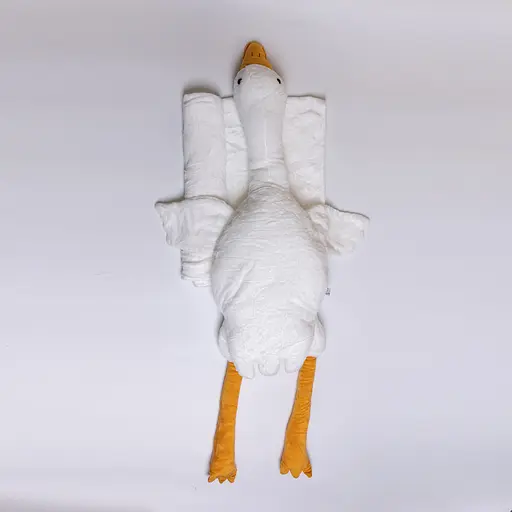 М'яка іграшка-подушка з плюшевим пледом усередині Гусак-обіймусь 135 (см) 3 в 1 Білий Colorful Home 520-6W - фото 7
