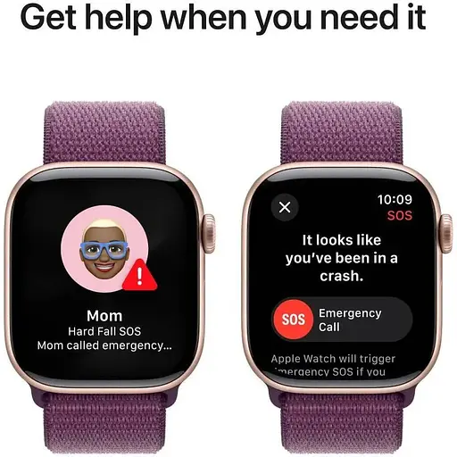 Смарт-годинник Apple Watch Series 10 GPS 42mm Rose Gold Aluminum Case w. Plum Sport Loop (MWWK3) - фото 6