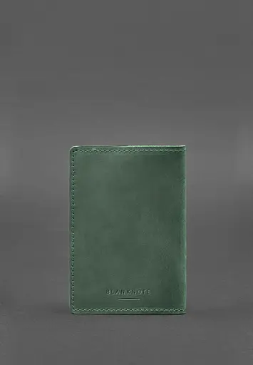 Кожаная обложка для военного билета офицера запаса 8.0 зеленая Crazy Horse - фото 5