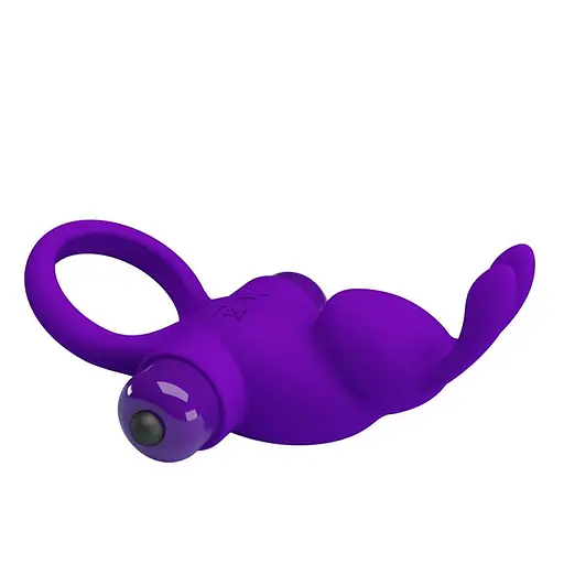 Виброкольцо Pretty Love Vibro Penis Ring Rabbit 11.3 см фиолетовый - фото 4