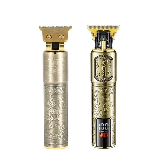 Машинка для стрижки волос V-073 аккумуляторный беспроводной триммер для бороды и усов 4 насадки 5 Вт Бронза - фото 4