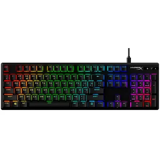 Клавіатура HyperX Alloy Origins Aqua RGB PBT ENG/RU Black (639N5AA)