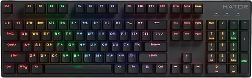 Клавіатура Hator Icefall Mecha Rainbow Origin Red RGB Black (HTK104)