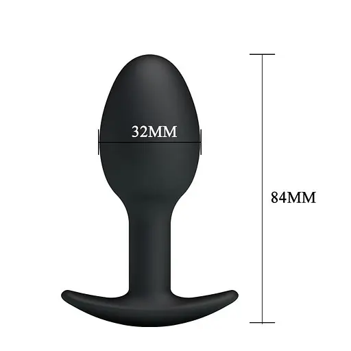 Анальна пробка Pretty Love Silicone Anal Plug 8.4 см (чорний) - фото 6