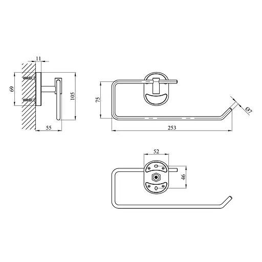 Держатель туалетной бумаги Kroner KRM Elbe ACC2903-3 Хром - фото 2