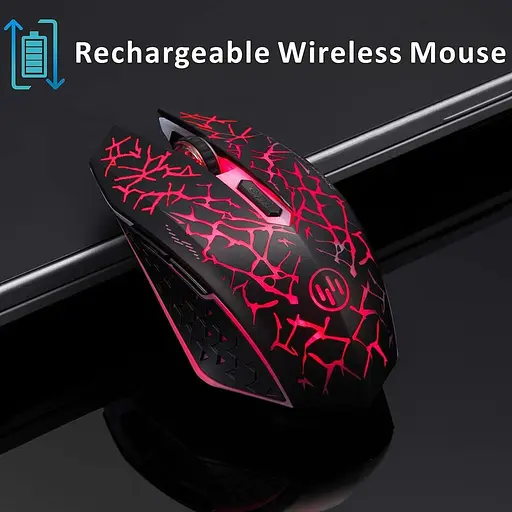 Беспроводная мышь Uiosmuph K6, аккумуляторная бесшумная светодиодная оптическая мышь для ноутбука - фото 4